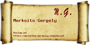 Merksits Gergely névjegykártya